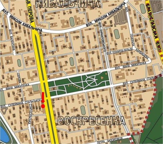 Схема рекламной плоскости по адресу Перова бул., 17, в сторону Навои пр.