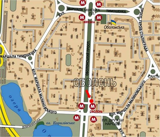 Схема рекламной плоскости по адресу Оболонский пр., 10, ст. м. "Оболонь", ТРЦ "Dream Town"