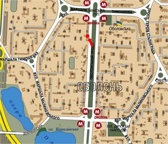 Схема рекламной плоскости по адресу Оболонский пр., 15, ТРЦ "Dream Town", в конце дома