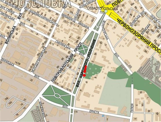 Схема рекламной плоскости по адресу Народного Ополчения ул., 7, в сторону ул. Эрнста