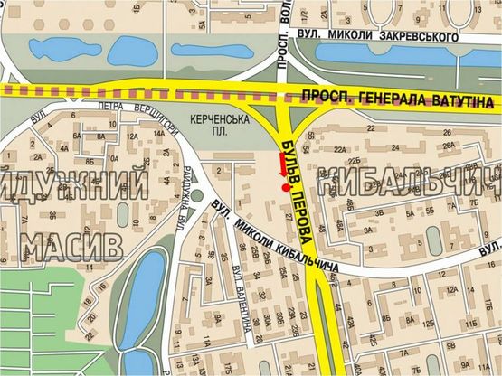 Схема рекламної площини за адресою Перова бул., 27 (зелена зона) в сторону Освободителей пр.