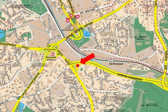 Схема рекламной плоскости по адресу Саперно-Слободская ул., 5, завод "Олком", в сторону Демеевская пл. (бывш. Московская пл.)