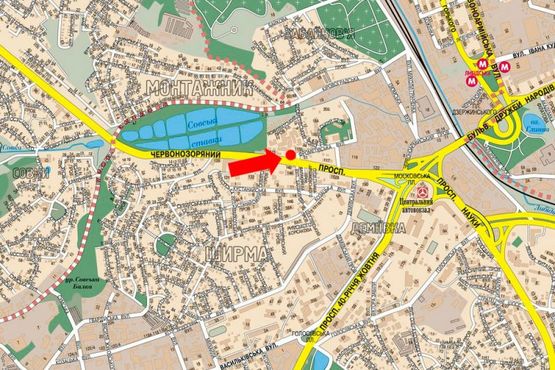 Схема рекламной плоскости по адресу Лобановского пр. (бывш. Краснозвездный пр.), 115-а, в сторону Демеевская пл. (бывш. Московская пл.)