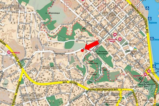 Схема рекламной плоскости по адресу Глубочицкая ул. / Швейная фабрика "Дана", в сторону ул. Артёма