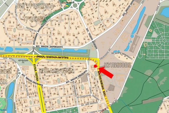 Схема рекламної площини за адресою Братиславская ул., 3, возле рынка "ж/ м "Троещина"", в сторону Ватутина пр.