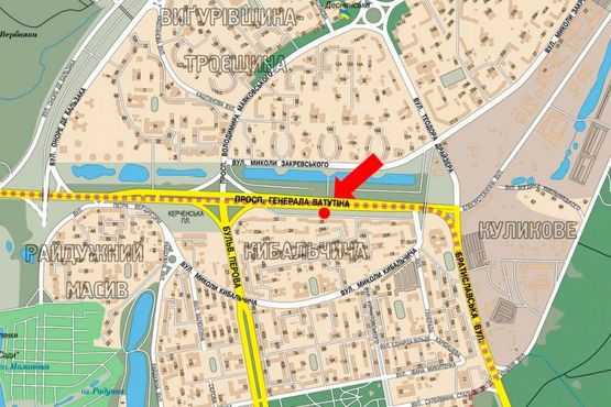 Схема рекламной плоскости по адресу Ватутина пр., 26, в сторону Перова бул.