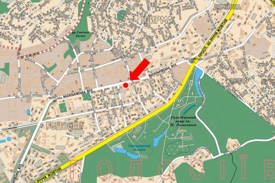 Схема рекламной плоскости по адресу Васильковская ул., 17, возле супермаркета "Велика Кишеня", в сторону ст. м. "Васильковская"