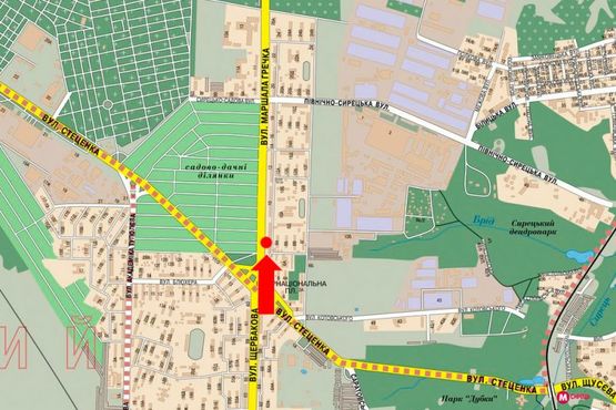 Схема рекламной плоскости по адресу Гречко ул., 8, в сторону Виноградаря