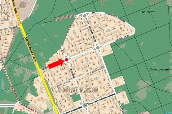 Схема рекламной плоскости по адресу Лесной пр. / Милютенко ул., в сторону Жукова ул.