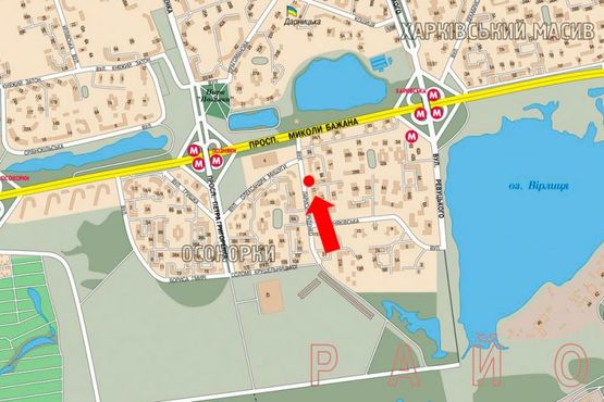 Схема рекламной плоскости по адресу Руденко ул., 7, в сторону Бажана пр.