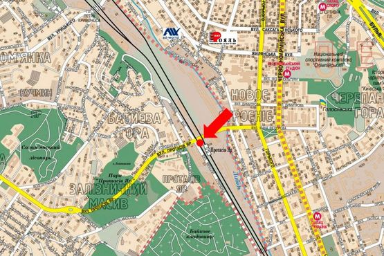 Схема рекламной плоскости по адресу Федорова ул. / Гринченка ул., в сторону Протасов Яр ул.
