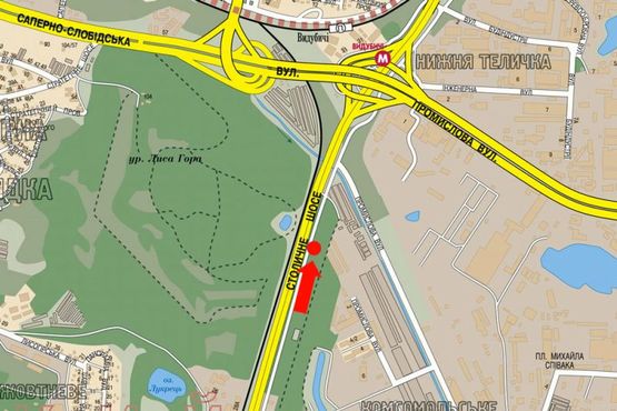 Схема рекламной плоскости по адресу Столичное шоссе, 900м до моста Южного , в центр