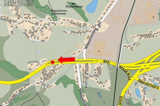 Схема рекламной плоскости по адресу Заболотного ул. / Коммунальная ул., разделитель, правая, в сторону Одесская пл.