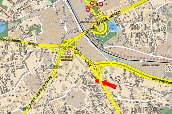 Схема рекламної площини за адресою Науки пр., 16, в сторону Демеевская пл. (бывш. Московская пл.)