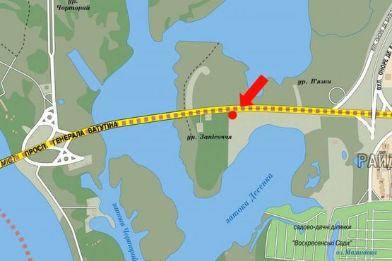 Схема рекламной плоскости по адресу Ватутина пр., 150м от супермаркета "Ашан", в сторону Петровки