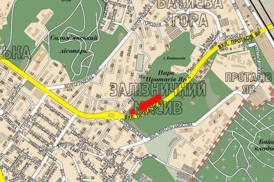Схема рекламной плоскости по адресу Протасов Яр ул., 160м до Соломенская ул., в сторону Соломенская пл.