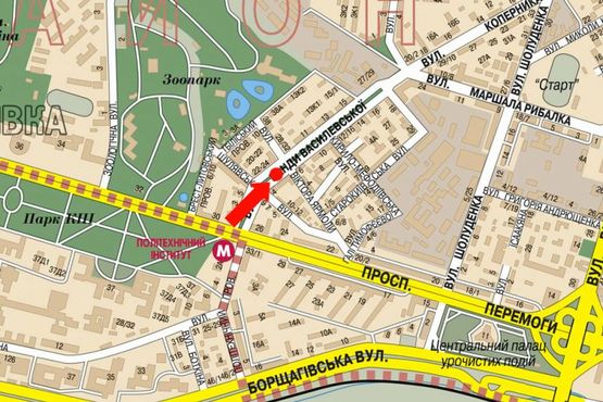 Схема рекламной плоскости по адресу Василевской ул., 6, разделитель, в сторону Дегтяревская ул.