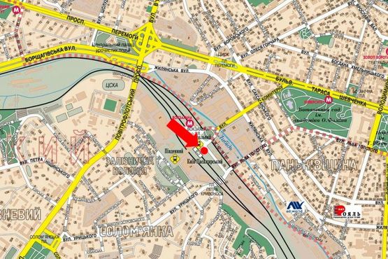 Схема рекламной плоскости по адресу Вокзальная пл., 1, жд вокзал, в сторону Толстого ул., левая