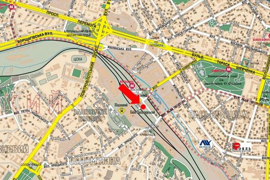Схема рекламной плоскости по адресу Вокзальная пл., 1, жд вокзал, в сторону Толстого ул., правая