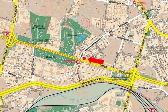 Схема рекламной плоскости по адресу Победы пр. / Василевской ул., ст. м. "Политехнический институт", из центра