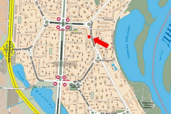 Схема рекламной плоскости по адресу Героев Сталинграда пр., 27Б, в сторону Тимошенко ул.