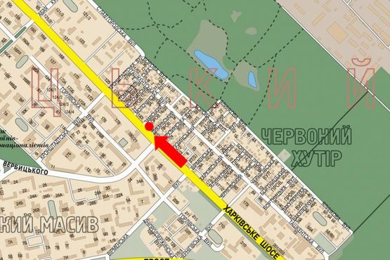 Схема рекламной плоскости по адресу Харьковское шоссе, 149/2, в сторону Дарницкая пл. (бывш. Ленинградская пл.)