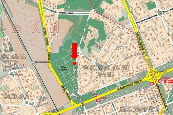 Схема рекламної площини за адресою Жмаченка ул., 16, напротив, в сторону Освободителей пр.