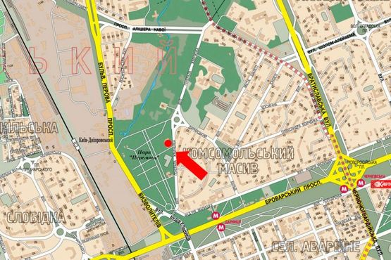 Схема рекламної площини за адресою Жмаченка ул., 16, напротив, в сторону Дарницкий бул.