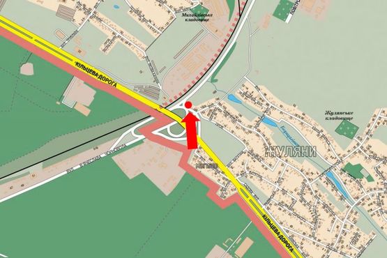 Схема рекламной плоскости по адресу Воздухофлотский пр. / Кольцевая дорога, первый щит на развязке в сторону аэропорт "Киев"