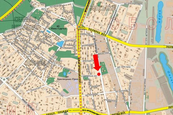 Схема рекламної площини за адресою Автозаводская ул. / Дубровицкая ул., в сторону Луговая ул.