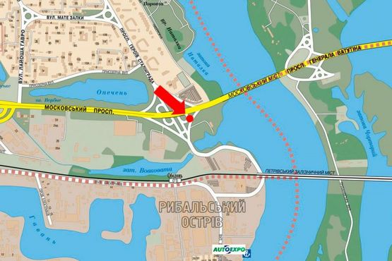 Схема рекламной плоскости по адресу Бандеры пр. (бывш. Московский пр.) / Электриков ул., съезд на Героев Сталинграда пр.