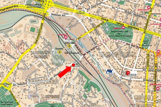 Схема рекламной плоскости по адресу Липковского ул. (бывш. Урицкого ул.), 1, супермаркет "Велика Кишеня", в сторону Толстого ул.