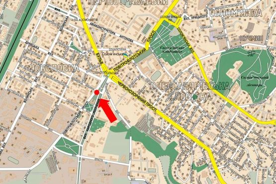 Схема рекламної площини за адресою Воздухофлотский пр., 54, Севастопольская пл., возле "McDonald's"