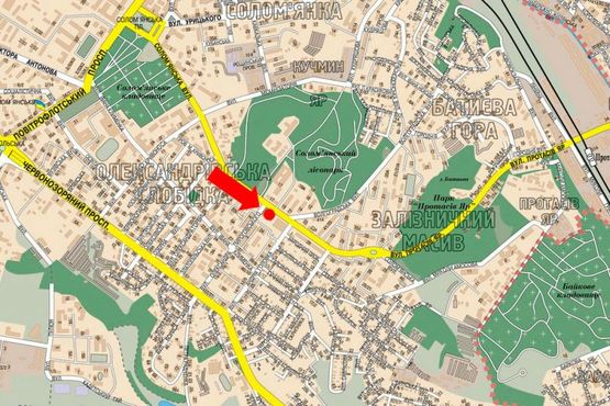 Схема рекламной плоскости по адресу Соломенская ул, 24, в сторону Протасов Яр ул.