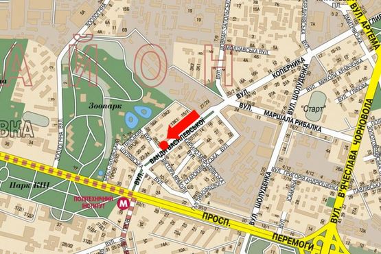 Схема рекламной плоскости по адресу Василевской ул., 6-10, напротив, разделитель, в сторону Победы пр.