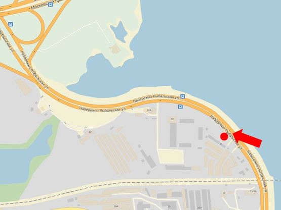 Схема рекламной плоскости по адресу Набережно-Рыбальская ул., 230м до Петровского жд моста, в сторону Героев Сталинграда пр.