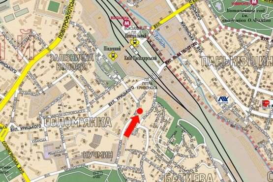 Схема рекламной плоскости по адресу Кудряшова ул., 3, "Ультрамарин", клуб "Indigo", супермаркет "Велика Кишеня", в сторону Липковского ул. (бывш. ул. Урицкого)