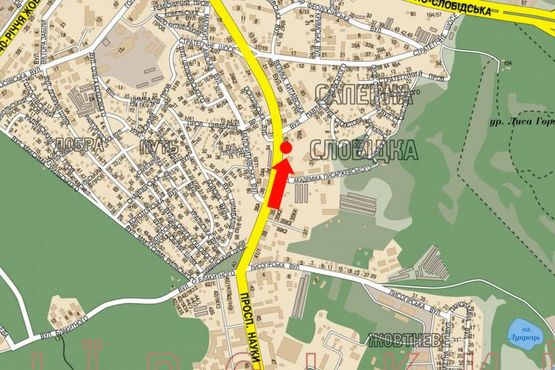 Схема рекламной плоскости по адресу Науки пр., 29, в сторону Демеевская пл. (бывш. Московская пл.)