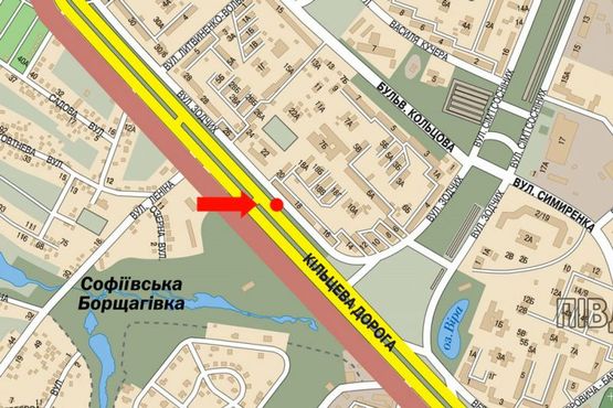 Схема рекламной плоскости по адресу Кольцевая дорога / Зодчих ул., 18, напротив, в сторону Одесская пл., правая