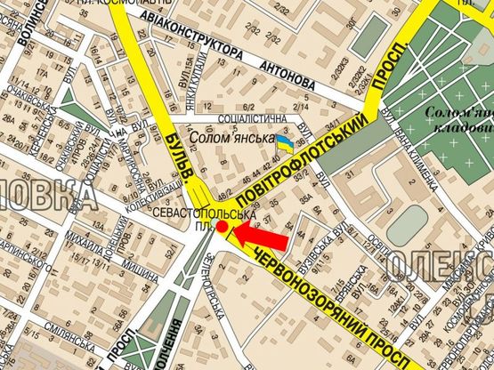 Схема рекламной плоскости по адресу Лобановского пр. (бывш. Краснозвездный пр.) / Севастопольская пл., на кольце, в сторону Воздухофлотский пр.