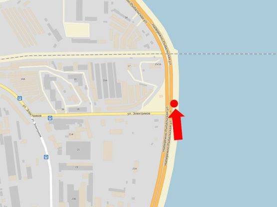 Схема рекламної площини за адресою Набережно-Рыбальская ул., 50м от перекрестка с Электриков ул., в сторону Оболони, мост Московский