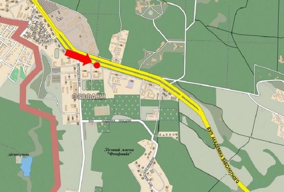 Схема рекламной плоскости по адресу Заболотного ул., 148, в сторону Столичного шоссе