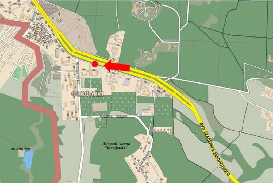 Схема рекламной плоскости по адресу Заболотного ул., 148, в сторону пл. Одесская