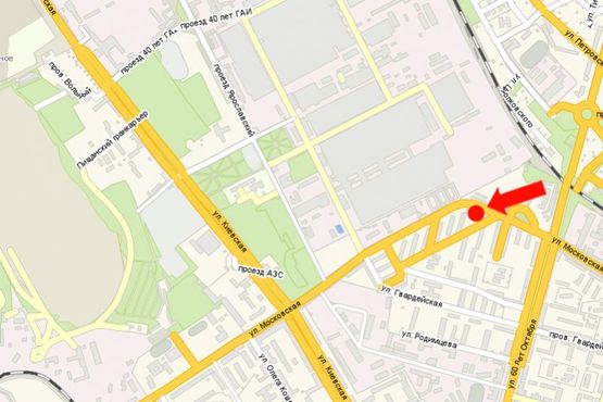 Схема рекламної площини за адресою Московская ул., 11