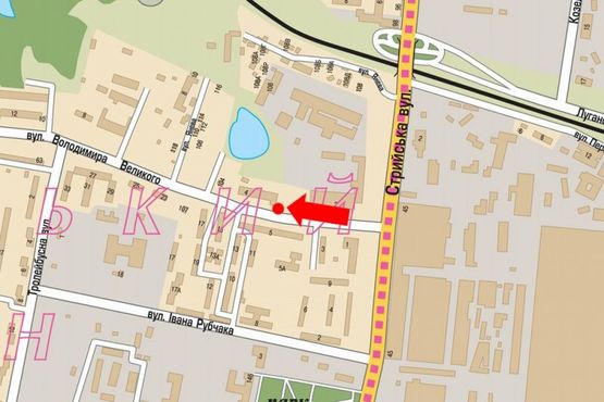 Схема рекламной плоскости по адресу Владимира Великого ул., 2/4, возле завода "ЛАЗ"