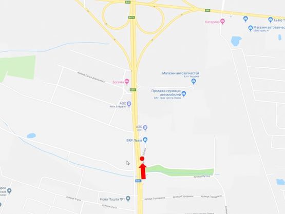 Схема рекламной плоскости по адресу Трасса Львов-Ивано-Франковск, с. Солонка, въезд в город, со стороны с. Солонка