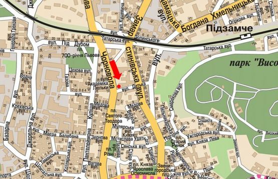 Схема рекламной плоскости по адресу Черновола пр. / Детька ул., в центр