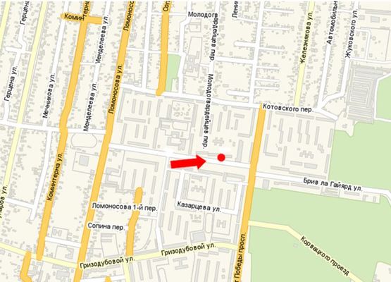 Схема рекламної площини за адресою 30-летия Победы бул., 2, в сторону ул. 50-летия Победы