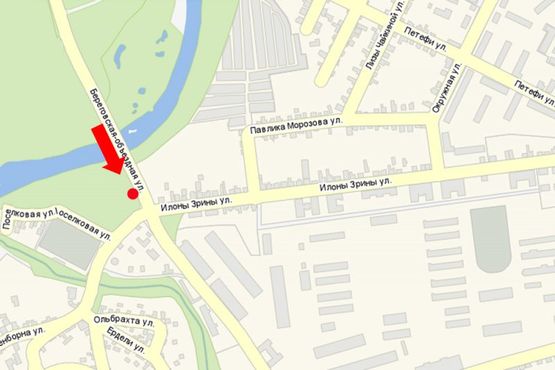 Схема рекламной плоскости по адресу Зрины И. ул. / ул. Шенборна