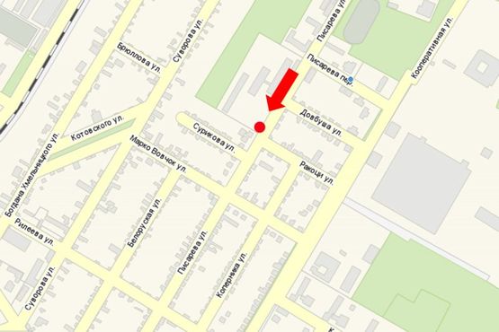 Схема рекламной плоскости по адресу Писарёва ул., 74 / ул. Ракоци, в сторону ул. И. Франка